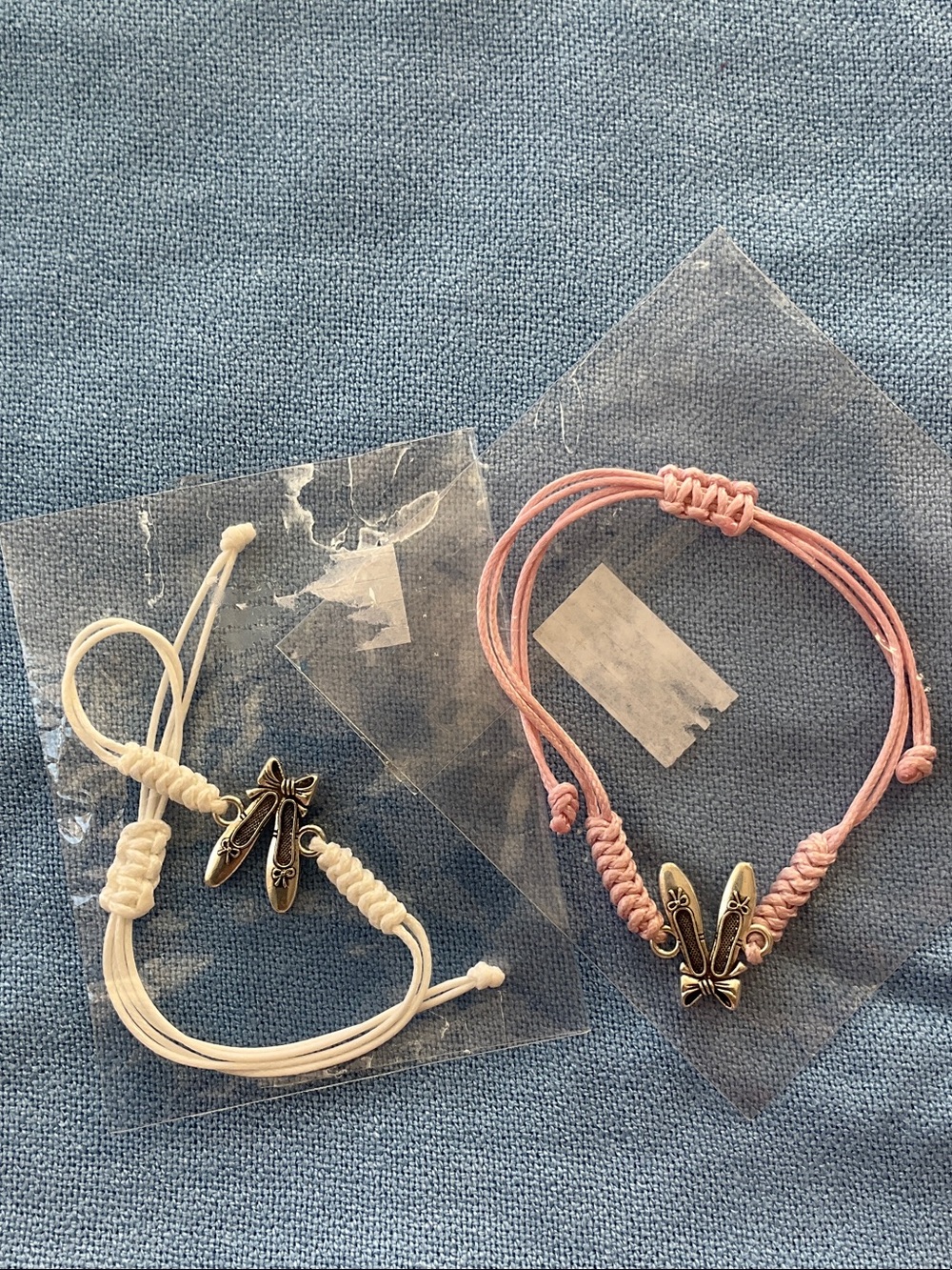 Cord Bracelets with ballet slippers NWT